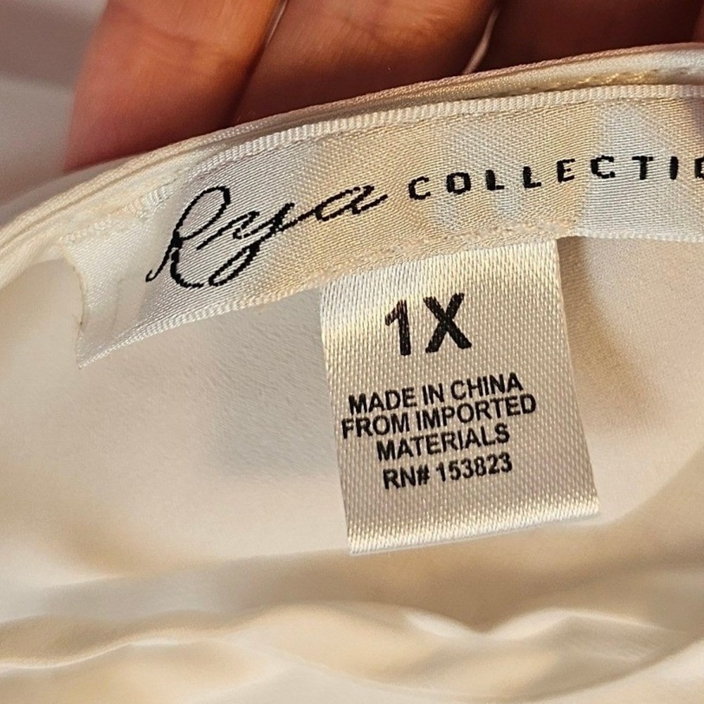 Rya Collection‎ White Satin Cowl Neck Lace Cami Tunic Top 1X Bridal Lingerie - Picture 9 of 9